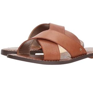 Sam Edelman tan criss cross sandals